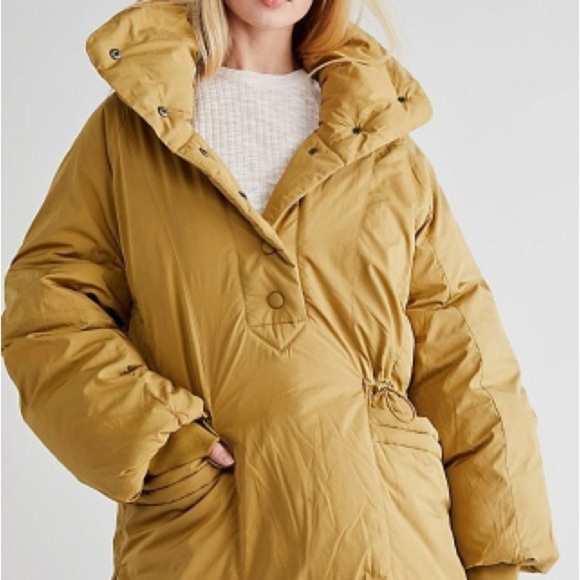 Free People Jackets & Blazers - We The Free Free People Mustard Pillow Puffer Dolman Pullover Jacket Extra Small